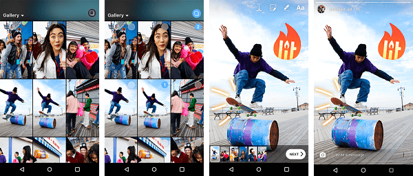 Les utilisateurs d'Android ont désormais la possibilité de télécharger simultanément plusieurs photos et vidéos sur leurs histoires Instagram.