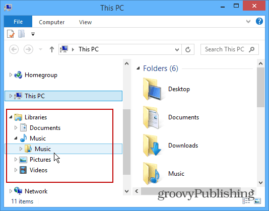טיפ של Windows 8.1: החזר ספריות בסייר הקבצים